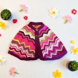 Missoni x Target Girls Multicolor Chevron Poncho Style Cardigan Sz M